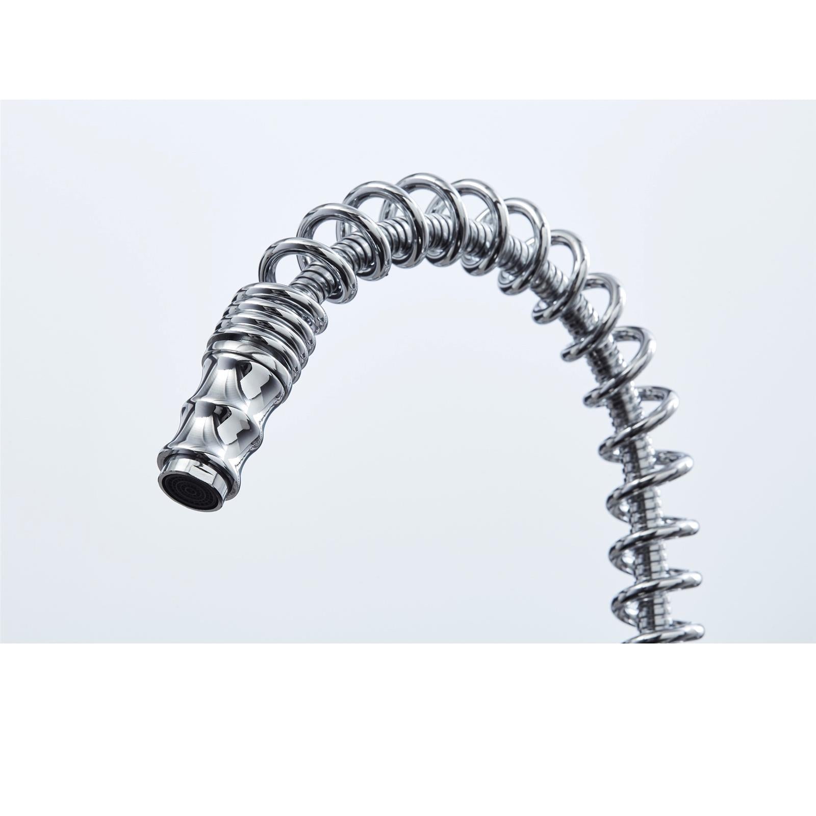 Liquida W07CH 360 Degree Swivel Spout Dual Handle Traditional Chrome Kitchen Tap